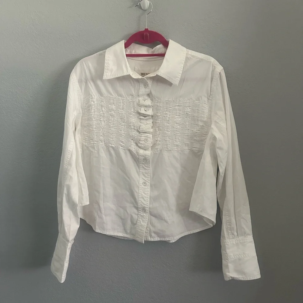 Free People Ruffled Button Down - Picture 2 of 5